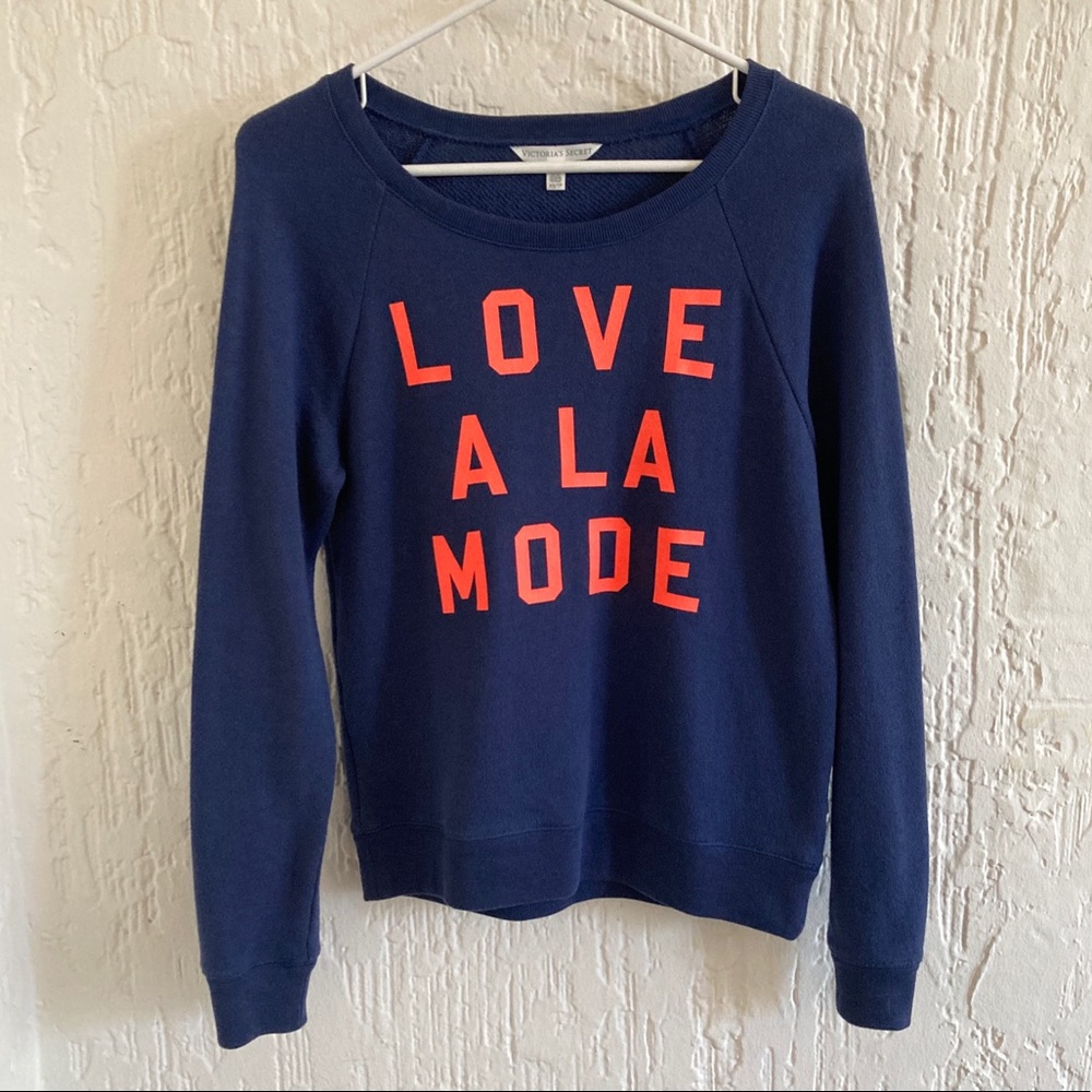 Victoria’s Secret Blue Love A La Mode Sweatshirt Size XS